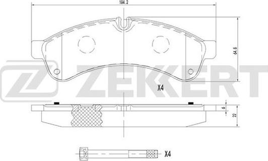 Zekkert BS-1689 - Колодки торм. диск. задн. Iveco Daily IV 06- Daily V 11- Daily VI 14- autodif.ru