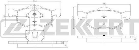 Zekkert BS-1671 - Тормозные колодки, дисковые, комплект autodif.ru