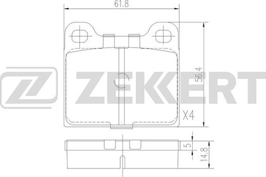 Zekkert BS-1049 - Тормозные колодки, дисковые, комплект autodif.ru