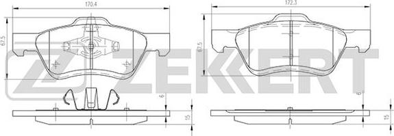 Zekkert BS-1003 - Колодки тормозные Ford Maverick III 04-, Mazda Tribute (EP) передние дисковые (GDB1752) Zekkert autodif.ru