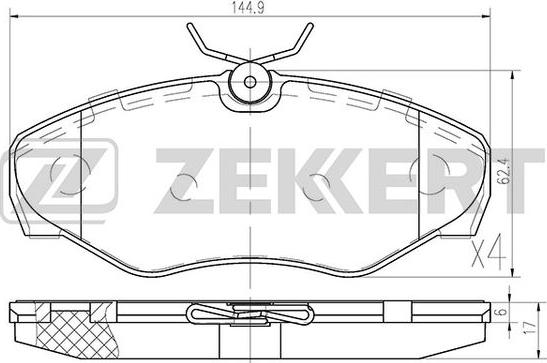 Zekkert BS-1007 - Тормозные колодки, дисковые, комплект autodif.ru