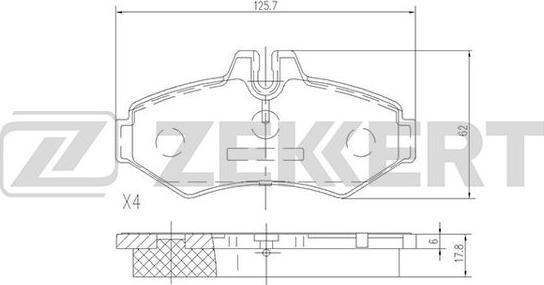 Zekkert BS-1158 - Тормозные колодки, дисковые, комплект autodif.ru