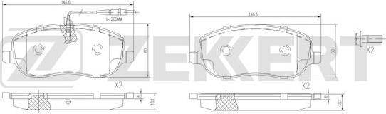 Zekkert BS-1189 - Тормозные колодки, дисковые, комплект autodif.ru
