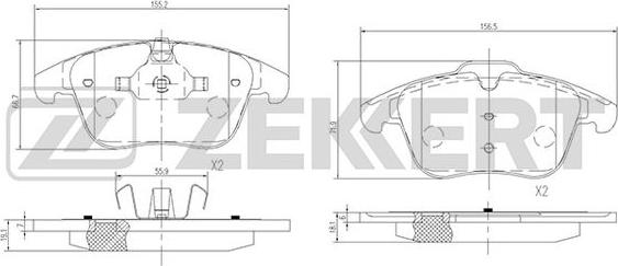 Zekkert BS-1128 - Тормозные колодки, дисковые, комплект autodif.ru