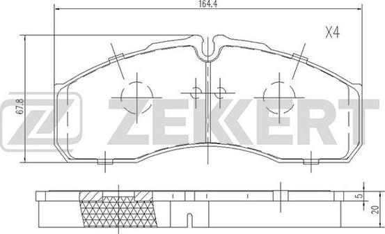 Zekkert BS-1883 - Тормозные колодки, дисковые, комплект autodif.ru