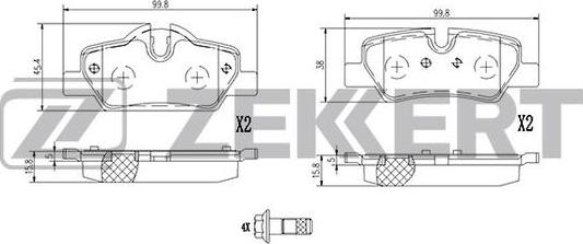 Zekkert BS-1397 - Тормозные колодки, дисковые, комплект autodif.ru