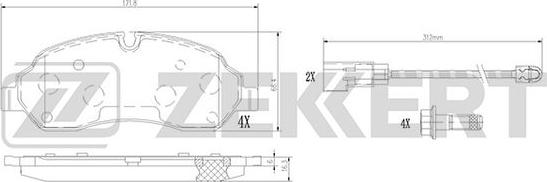 Zekkert BS-1368 - Тормозные колодки, дисковые, комплект autodif.ru