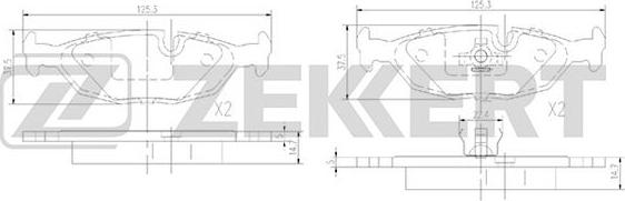 Zekkert BS-1385 - Тормозные колодки, дисковые, комплект autodif.ru
