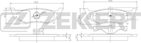 Zekkert BS-1339 - Тормозные колодки, дисковые, комплект autodif.ru