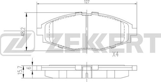 Zekkert BS-1285 - Колодки торм. диск. передн. Chevrolet Spark (M200) 05- Daewoo Lanos (KLAT) 97- Matiz (M100) 98- M autodif.ru