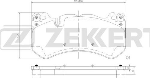 Zekkert BS-1287 - Тормозные колодки, дисковые, комплект autodif.ru