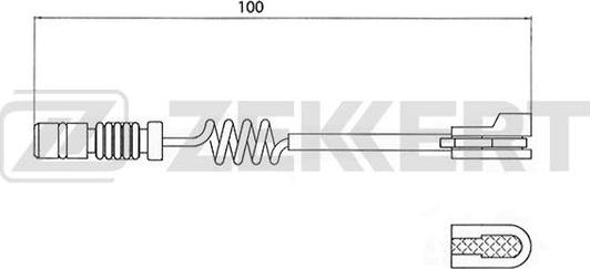 Zekkert BS-8015 - Сигнализатор, износ тормозных колодок autodif.ru