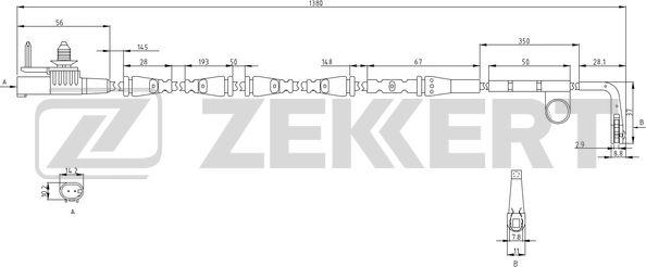 Zekkert BS-8136 - Сигнализатор, износ тормозных колодок autodif.ru