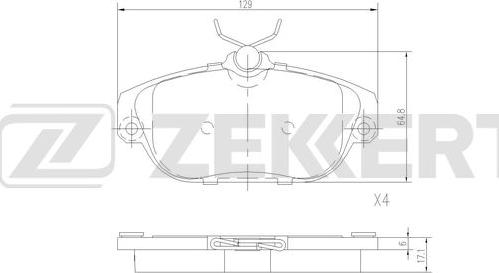Zekkert BS-2996 - Тормозные колодки, дисковые, комплект autodif.ru