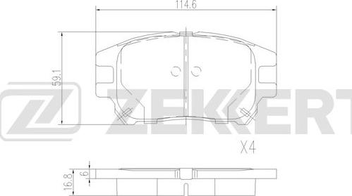 Zekkert BS-2963 - Тормозные колодки, дисковые, комплект autodif.ru