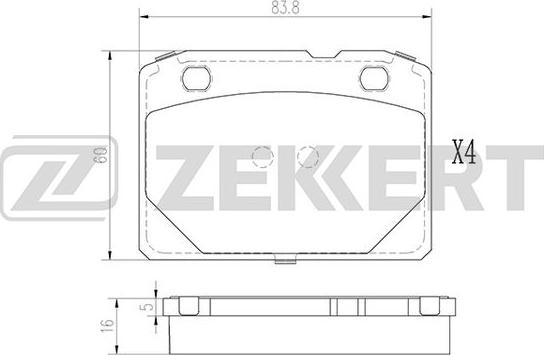 Zekkert BS-2901 - Тормозные колодки, дисковые, комплект autodif.ru