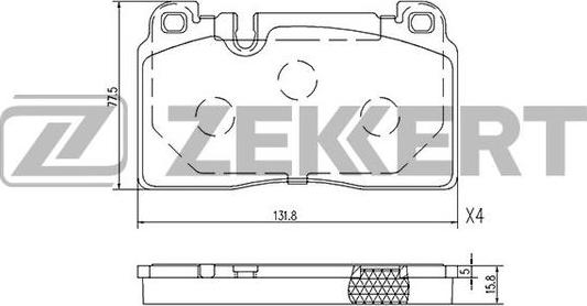 Zekkert BS-2456 - Тормозные колодки, дисковые, комплект autodif.ru