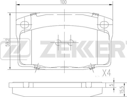 Zekkert BS-2460 - Тормозные колодки, дисковые, комплект autodif.ru