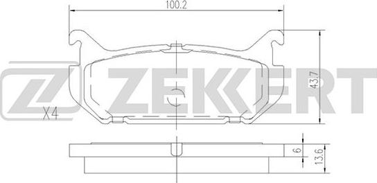 Zekkert BS-2037 - Тормозные колодки, дисковые, комплект autodif.ru