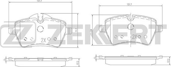 Zekkert BS-2140 - Тормозные колодки, дисковые, комплект autodif.ru