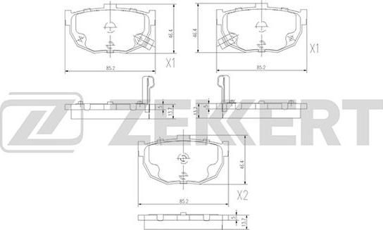 Zekkert BS-2856 - Тормозные колодки, дисковые, комплект autodif.ru