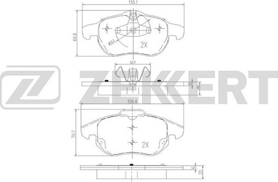 Zekkert BS-2829 - Тормозные колодки, дисковые, комплект autodif.ru