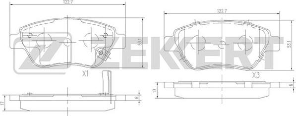 Zekkert BS-2343 - Тормозные колодки, дисковые, комплект autodif.ru