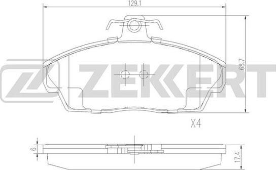 Zekkert BS-2386 - Тормозные колодки, дисковые, комплект autodif.ru