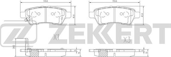 Zekkert BS-2333 - Тормозные колодки, дисковые, комплект autodif.ru