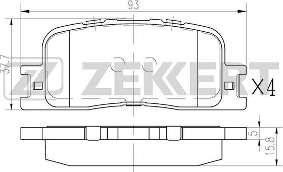 Zekkert BS-2705 - Тормозные колодки, дисковые, комплект autodif.ru