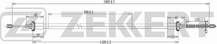 Zekkert BZ-1085 - Тросик, cтояночный тормоз autodif.ru