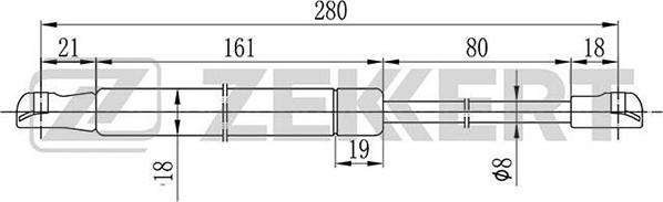Zekkert GF-1609 - Амортизатор багажника Ford Focus 99- Zekkert autodif.ru