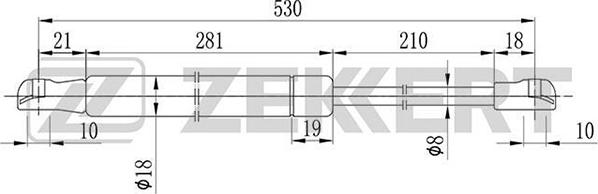 Zekkert GF-1678 - Газовая пружина, упор autodif.ru