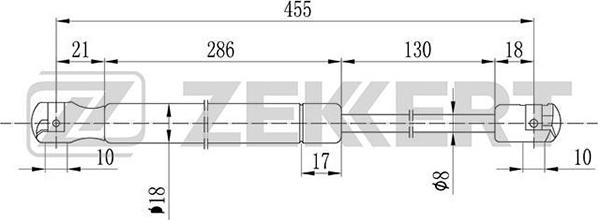 Zekkert GF-1093 - GF-1093 ZEKKERT Упор газовый багажника autodif.ru