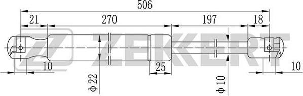 Zekkert GF-1088 - Газовая пружина, упор autodif.ru