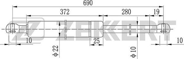 Zekkert GF-1039 - Газовая пружина, упор autodif.ru
