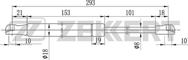Zekkert GF-1034 - Газовая пружина, капот autodif.ru