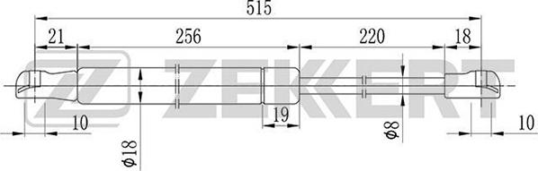 Zekkert GF-1032 - Газовая пружина, упор autodif.ru