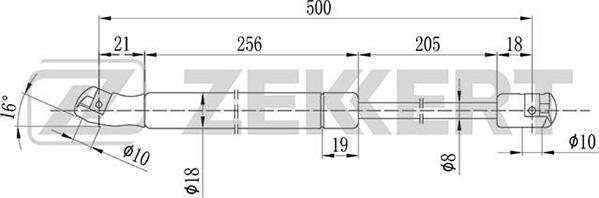 Zekkert GF-1074 - Газовая пружина, упор autodif.ru