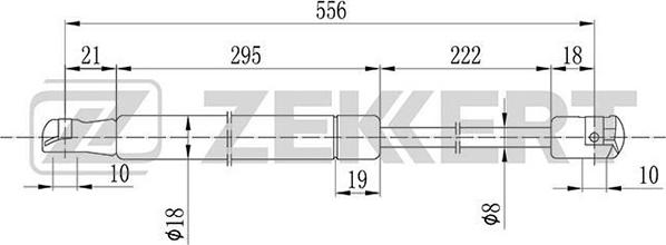 Zekkert GF-1119 - Амортизатор багажника Hyundai Santa Fe 01- Zekkert autodif.ru