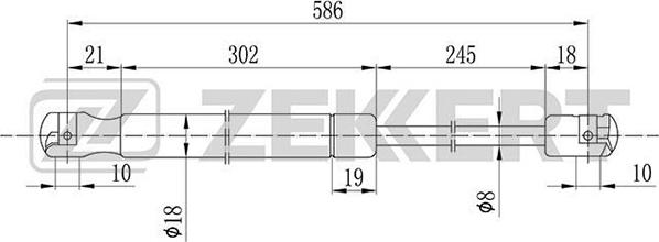 Zekkert GF-2091 - Пружина газовая багажника Skoda Octavia (1Z3) 04- autodif.ru