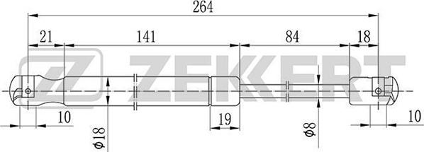 Zekkert GF-2042 - Амортизатор багажника Opel Astra H 07- Zekkert autodif.ru