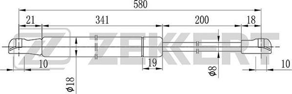 Zekkert GF-2038 - Газовая пружина, упор autodif.ru