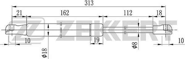 Zekkert GF-2026 - Газовая пружина, капот autodif.ru