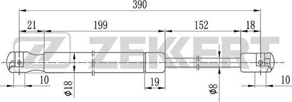 Zekkert GF-2075 - Газовая пружина, капот autodif.ru