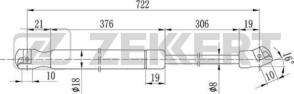 Zekkert GF-2078 - Пружина газовая капота Audi A6 II 97- autodif.ru