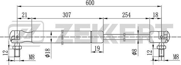 Zekkert GF-2101 - Пружина газовая багажника Lada 111 (2111) 95- Kalina (1119) 04- autodif.ru