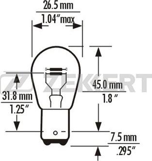 Zekkert LP-1089 - Лампа накаливания, фонарь сигнала тормоза / задний габаритный autodif.ru