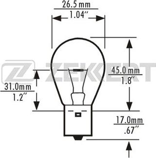 Zekkert LP-1083 - Лампа накаливания, фонарь указателя поворота autodif.ru