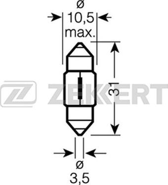 Zekkert LP-1106 - Лампа C10W (SV8.5-8) 12V 10W T11x31 (миним. кол-во заказа 10 шт) autodif.ru